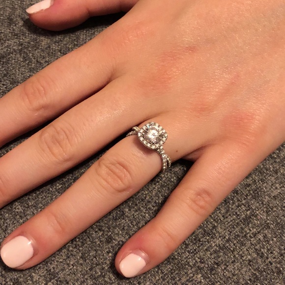 Halo Engagement Ring - Picture 5 of 7